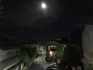 現在の逗子・新宿エリアの夜の住宅街